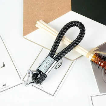 Kūrybos mezgimo odos virvę key chain paprasta pora automobilių pakabukas dovana pasagos grandinės žiedas raktams