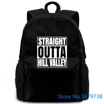 Atgal Į Ateitį Straight Outta Hill Valley Filmo Stilius, Vėliau moterų, vyrų kuprinė nešiojamas kelionės suaugusiųjų mokykla