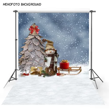 MEHOFOTO Fotografijos Backdrops Kalėdų senį pilka woodwall snaigės fone photocall naujas photobooth vinilo fotografija
