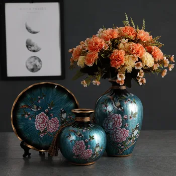 Naujas Amerikos keraminės vazos trijų dalių komplektas Kūrybos Viešbutis minkštas komplektas ranka-dažytos keramikos sausas vaza technologijos namuose decore
