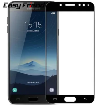 Samsung Galaxy C8 J7 Plius J7Plus C7100 Screen Protector Spalva, Apsauginė Plėvelė Visiškai Padengti Grūdinto Stiklo
