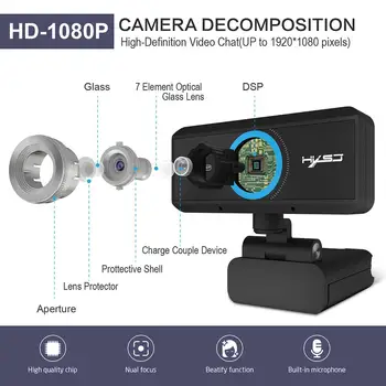 Naujas 1080P USB2.0/3.0 Web Kamera Plataus Suderinamumo Auto Focus Kompiuteris Nešiojamas Kameros, Kamera Su Triukšmo Mažinimo Mikrofonas