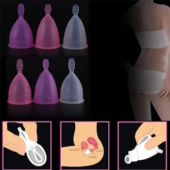 KARŠTA moterų higienos vagin Daugkartinio naudojimo Menstruacinis puodelis medicininės kokybės silikono/lady laikotarpį taurės (alternatyvios tamponai higieniniai įklotai