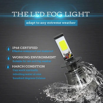 3000K 6000K 8000K Geltona Balta ledo Mėlyna Spalva COB (Chip H3 LED Automobilių Šrifto Priešrūkinis Žibintas LED Automobilių Žibintai Įjungti Strobe Lempos Modelis Lempos