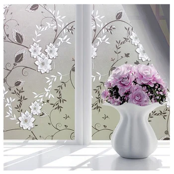 Miegamasis Vonios kambarys Namų Vandeniui Stiklo Privatumo Plėvelės PVC Lipdukas Matinio stiklo Dažai, tapyba gėlės