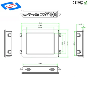 8.4 colių sensoriniu ekranu Pramonės Skydelis Vnt 2*10/100/1000Mbps RJ45 LAN Tvirtas Skydas PC 4G ram 64G SSD Viskas Viename pc