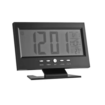 LCD Skaitmenine Laiko, Žadintuvo, Daugiafunkcį Atidėti Kalendorius Temperatūra Naktį Rodyti Garso aktyvuotas Stalo Laikrodis