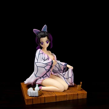 2020 Demon Slayer Mugen Traukinio Begalinis Traukinio Kochou Shinobu Chalatas Kimono Seksuali Mergina Pav 17cm PVC Veiksmų Japonų Anime 3