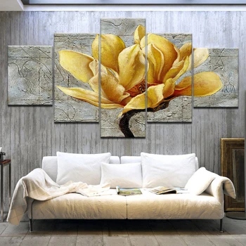 Gražios geltonos rožės, gėlės 5 Skydelis HD Spausdinti šiuolaikinio meno sienų plakatai, Drobė namų kambarį apdaila