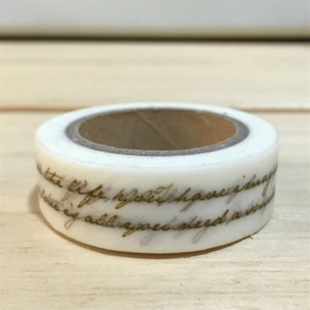 Gražus aukštos kokybės washi popieriaus juosta/15mm*10m glod letter spausdinimo kvapų japonija washi tape