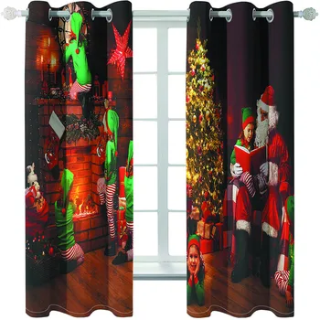 Individualų dydį Prabangos Blackout 3D Užuolaidos raudona kalėdų užuolaidos Storio jautrūs garsui vėjo užuolaidų