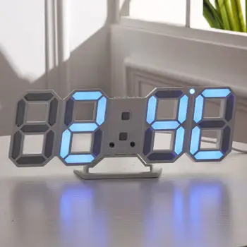 Naujas 3D Skaitmeninis Laikrodis-Žadintuvas Paprastu būdu Led Elektroninis Laikrodis Kambarį Usb Sieninis Laikrodis