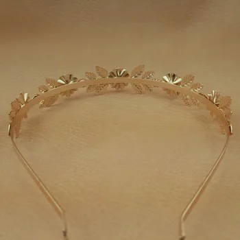 DODO Aukso Spalvos Nuotakos Tiara Elegantiškas Imituojamas Perlas Vestuvių Plaukų Aksesuarai Prašmatnus Inscenizacija Gėlių lapų Karūna, Plaukų Papuošalai HF53