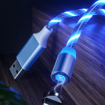 LED Teka Šviesos Magnetinis Tipas-C Micro USB Greito Įkrovimo Kabelio, skirta 