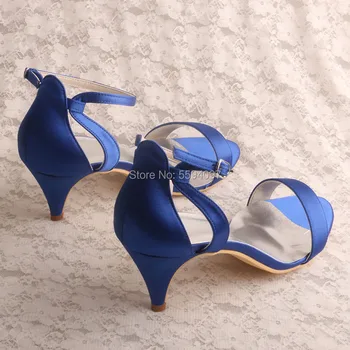 Venera suvilioti Šalies Moterų Batai Royal Mėlyna 3 cm Vestuvių Vakarą Sandalai