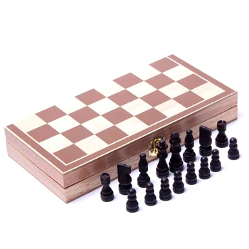 Tarptautinės Šachmatų Lankstymo Mediniai Šachmatų Rinkinį Nešiojamų Kelionių Mediniai stalo Žaidimai, Šachmatai Nustatyti Vaikams ir Suaugusiems