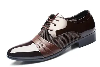 2019 Pigiausia Darbo Biure bateliai vyrai lakinės odos batus verslo vestuvių batų nėrinių Pažymėjo tne butas didelis dydis uik8