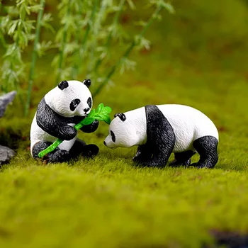 1 Vnt Miniatiūrinių Dervos Panda Sodo Augalų, Gėlių Vazonas Bonsai Lėlių Namelio Apdaila
