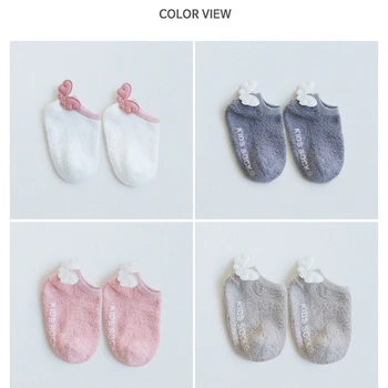 Žavinga angel wing dizaino kojinės naujagimiui vasaros jaukus aksomo, kūdikiams, vaikams, grindų kojinės bamblys kūdikių anti-slip kojinės vaikams