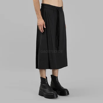 Vasaros apkarpyti kelnės su deconstructed paprastas siluetas vyrų kelnės originalus dizainerio markės culottes