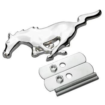 3D Metalas Chrome Veikia Arklio Priekiniai Galvos Gaubto Grotelės Logotipas Ženklelis Lipdukas Automobilio Stilius Už Mustang Shelby GT 