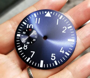 38.9 mm GEERVO mados sterilūs šviesos Skaičius mėlyna Penkių dial tinka 6497 judėjimo Vyrų watch dial 010A
