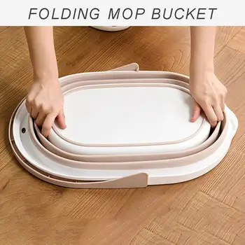 Nešiojamų Mop Kibiras, Sulankstomas Plastiko Kriauklės Footbath Išardomi Virtuvės Dishpan Namų Valymo Reikmenys