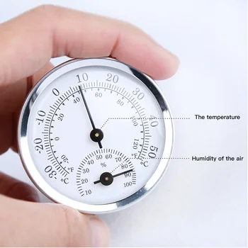 Mini Lydinio AluminumThermometer Drėgmėmačiu už Sauna Kambario Temperatūros ir Drėgmės Matuoklis Buitinių Patalpų Termometras Merchandises
