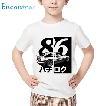 Vaikai AE86 Pradinė D Drift Spausdinti marškinėliai Vaikams Japonų Anime T-shirt Berniukų ir Mergaičių Vasaros Atsitiktinis Baltos Viršūnės