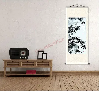 (individualų) Zheng Banqiao bambuko dažymas, dažai bambuko horizontalios plokštės vertikali plokštė kabinti tapyba, šilko pažymėkite tapyba