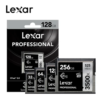 Originalus Lexar 3500X CF Kortelę 64gb 128gb 256 gb 512 gb CFast 2.0 Prfessional Camer Atminties Kortelės 3D, 4K vaizdo high Speed (iki 525M/S
