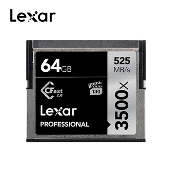 Originalus Lexar 3500X CF Kortelę 64gb 128gb 256 gb 512 gb CFast 2.0 Prfessional Camer Atminties Kortelės 3D, 4K vaizdo high Speed (iki 525M/S