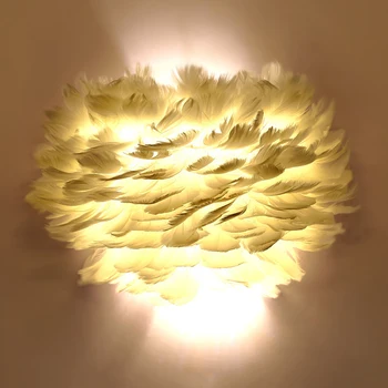 Derliaus plunksnų svajonių rankomis megzti sienos lempos LED E27 220V sienos šviesos lempų gaubtų gyvenimo kambario, miegamasis, studijų viešbučio kavinė baras