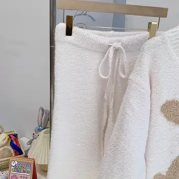 Animacinių filmų Triušis Pajama Koralų Vilnos Sleepwear Žiemą Šilta moteriškos Pižamos Femme Aukštos Kokybės Pijamas Mujer Prarasti Mergaičių Homewear