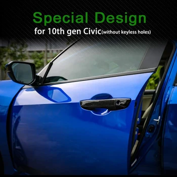 10 Gen Civic ABS Anglies Pluošto Stiliaus Durų Rankena Padengti Honda Civic 2016-2020 Be Keyless Skylę