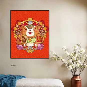 Kinų Stiliaus Drobės Tapybos, Kaligrafijos, Karikatūrų Pelės Zodiako Plakatas Spaudinių Sienos Meno Dekoro Nuotraukos Kambarį Miegamasis