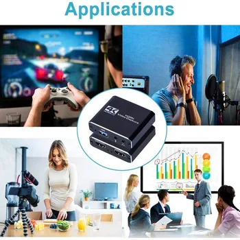 ANPWOO HDMI suderinamus Vaizdo įrašymo Kortelė USB Užfiksuoti Kortų Žaidimas Live Transliuotojas Mikrofonas OBS Live Transliacijos Įrašymo Lange 4K