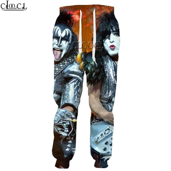 HX Hip-Hop, Rock, Metal Kiss Juostos Kelnės 3D Atspausdintas Vyrai Moterys Juokinga Atsitiktinis Kelnės Pavasarį, Rudenį Unisex Streetwear Sweatpants