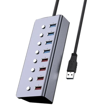 USB 3.0 Hub su Nepriklausomų Perjungti Maitinimo Prievado Kompiuterio Multi-Interface Keturių Vilkite Keturių Expander