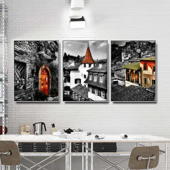 Namų Cuadros Decoracion Salonas Drobė Menas, Sienų Nuotraukas Kambarį Nuotrauką Juoda Architektūros zebra