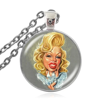 KARAIRIS Žavesio Portretas Karikatūra Marilyn Monroe Pakabukas Karoliai Naujas Mados Turas Stiklo Marilyn Monroe Karoliai, Mergaitėms