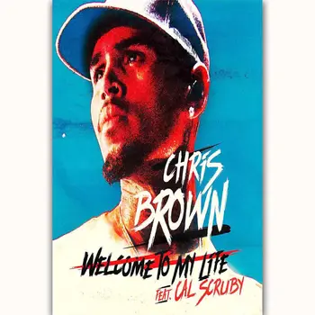 Menas Spausdinti Naujus Chris Brown Užsakymą Rap Muzikos Padengti Dainininkas 14x21 24x36 27x40 Colių Šilko Plakatas Sienų Apdailos Drobė X-684