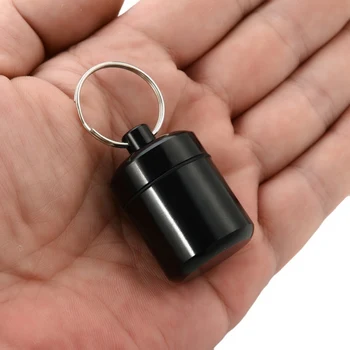 Aukštos Kokybės Nešiojamas Vandeniui Mini Aliuminio Keychain Laikymo Dėžutė Buteliukas Atveju Turėtojas lauko įrankiai