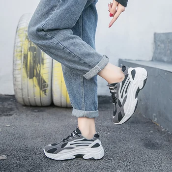 2020 m. pavasarį naujas nėriniai-up batai moterų avalynė ponios mados sportiniai bateliai, laisvalaikio bateliai akių šviesa orui vaikščioti pėsčiomis U13-10