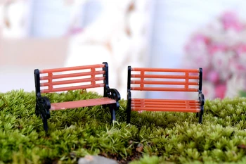 2VNT Mielas Mini Kėdė, Suolas Namų Dekoro Miniatiūros Pasakų Sodų Papuošalus Figūrėlės Žaislai Akvariumas Lėlių Priedai Apdaila