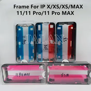 10vnt 11 Pro Max rėmas su klijais 11Pro X XS MAX 5 kadrų wtih klijų Viduryje Bezel pakeitimo stiklo rėmo lcd remontas