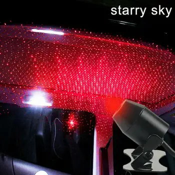 Automobilių Atmosfera Lempos Aplinkos Star Lengvųjų Automobilių Porankiu Box Star šviesos, Šviesos, Žvaigždės Nuotolinio Valdymo Flash Kvėpavimas Balso Kontrolė