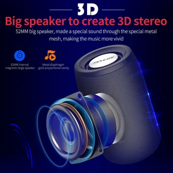 2021 naujas S32 Portable Bluetooth Speaker Belaidis žemų dažnių garsiakalbis 3D Bass Stereo Palaikymas Micro SD Kortelė, AUX, USB 