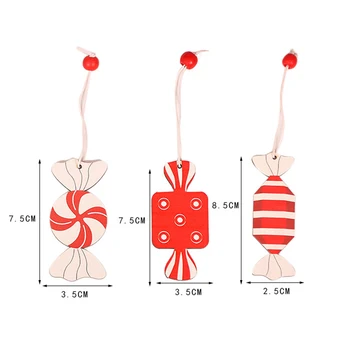 3Pcs Medinės Formos Saldainiai Kalėdų Eglutės Kabantys Papuošalai Namuose Šalis Dekoro Saldainiai Formos Dizainas Kabinti Ornamentas, Papuošimas