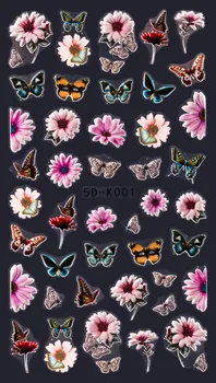 1PCS Nagų Aplikacijos Serijos 5D Gėlių Nulupkite 3D Gėlių Nagų Dailės Lipdukai Lipdukas Gėlė 5D Lipnios Nagų Lipdukai Nagų Papuošalai